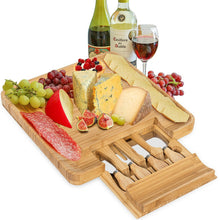 Load image into Gallery viewer, Bamboo Cheese Board &amp; Knife Set
