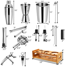 Load image into Gallery viewer, Cocktail Shaker with Bamboo Stand
